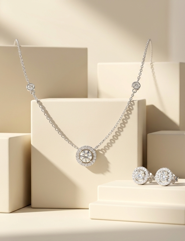 Luna Halo Necklace Set