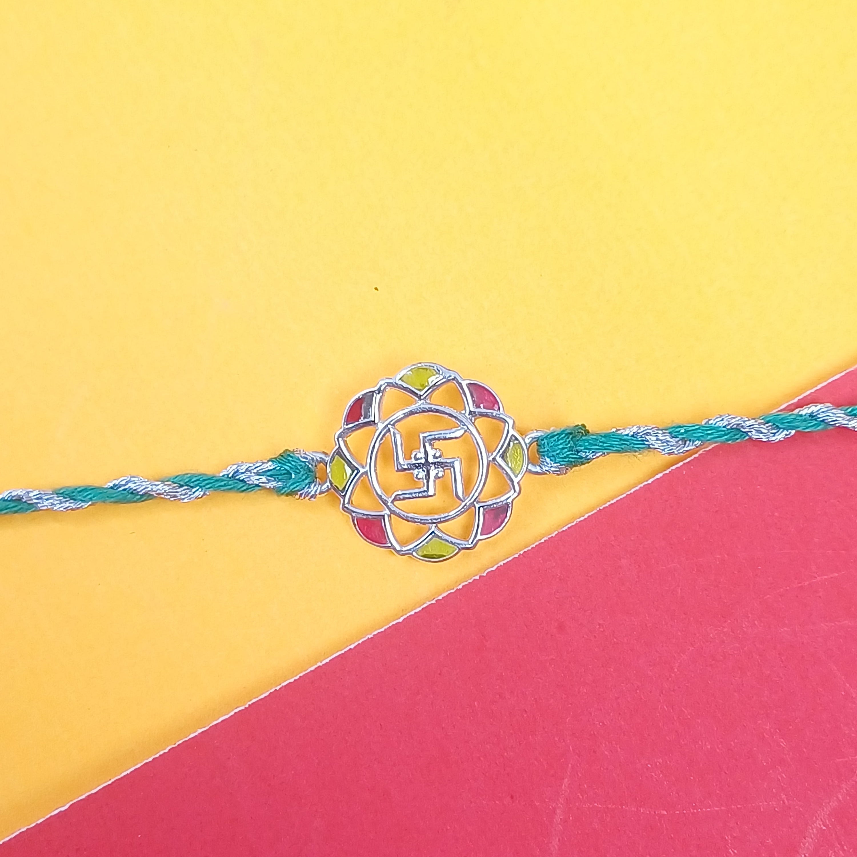 925 Silver Swastik Rakhi