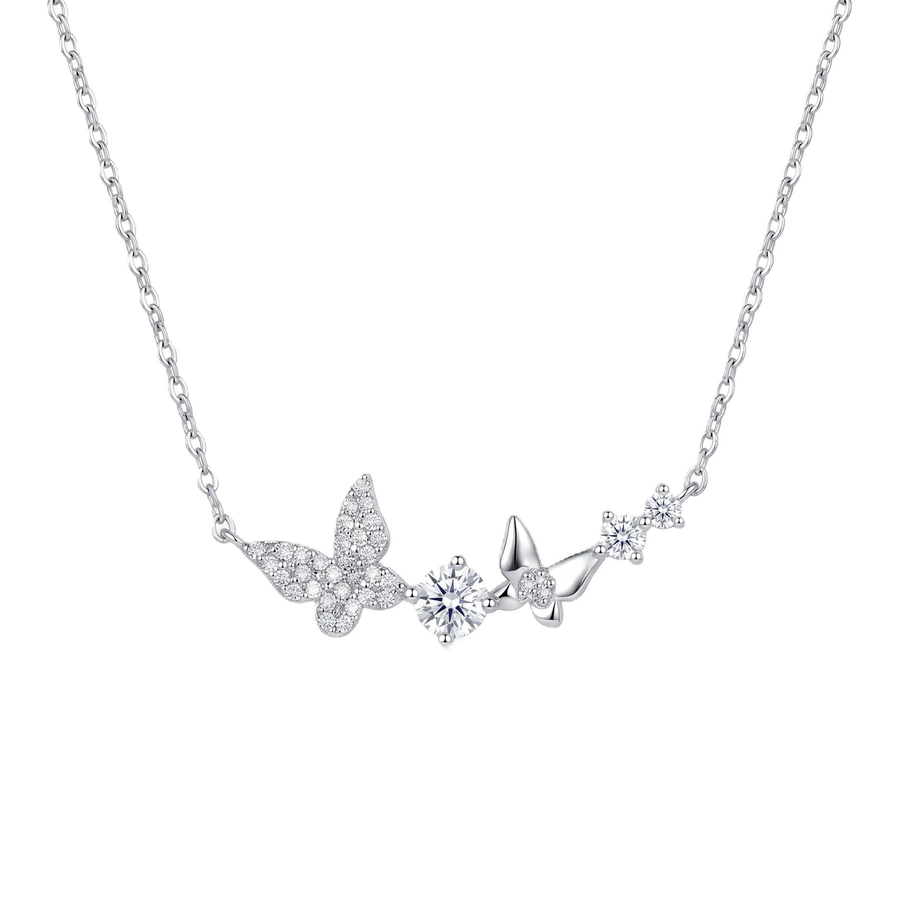 Aria Silver Butterfly Necklace