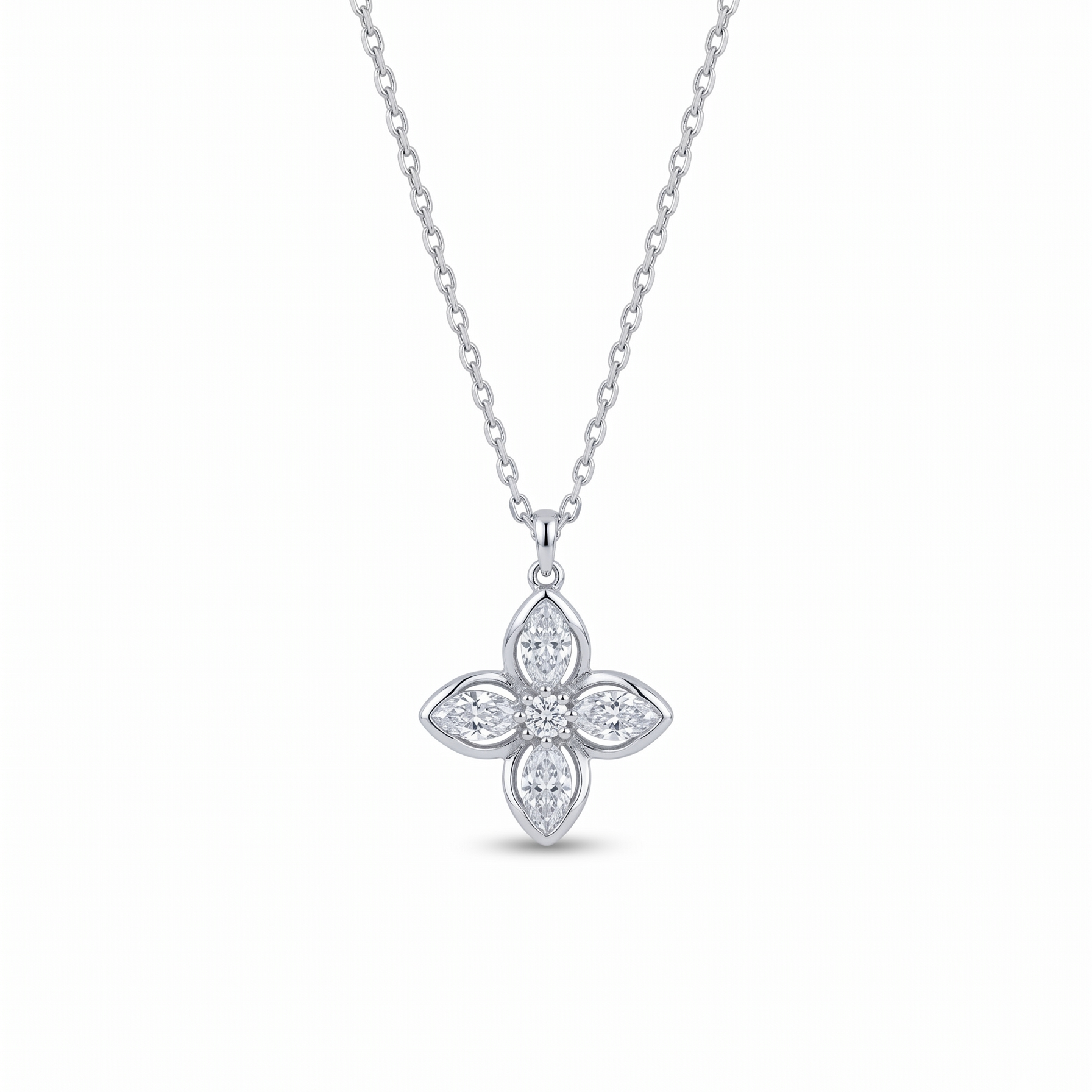 Aura Silver Clover Necklace