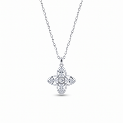 Aura Silver Clover Necklace