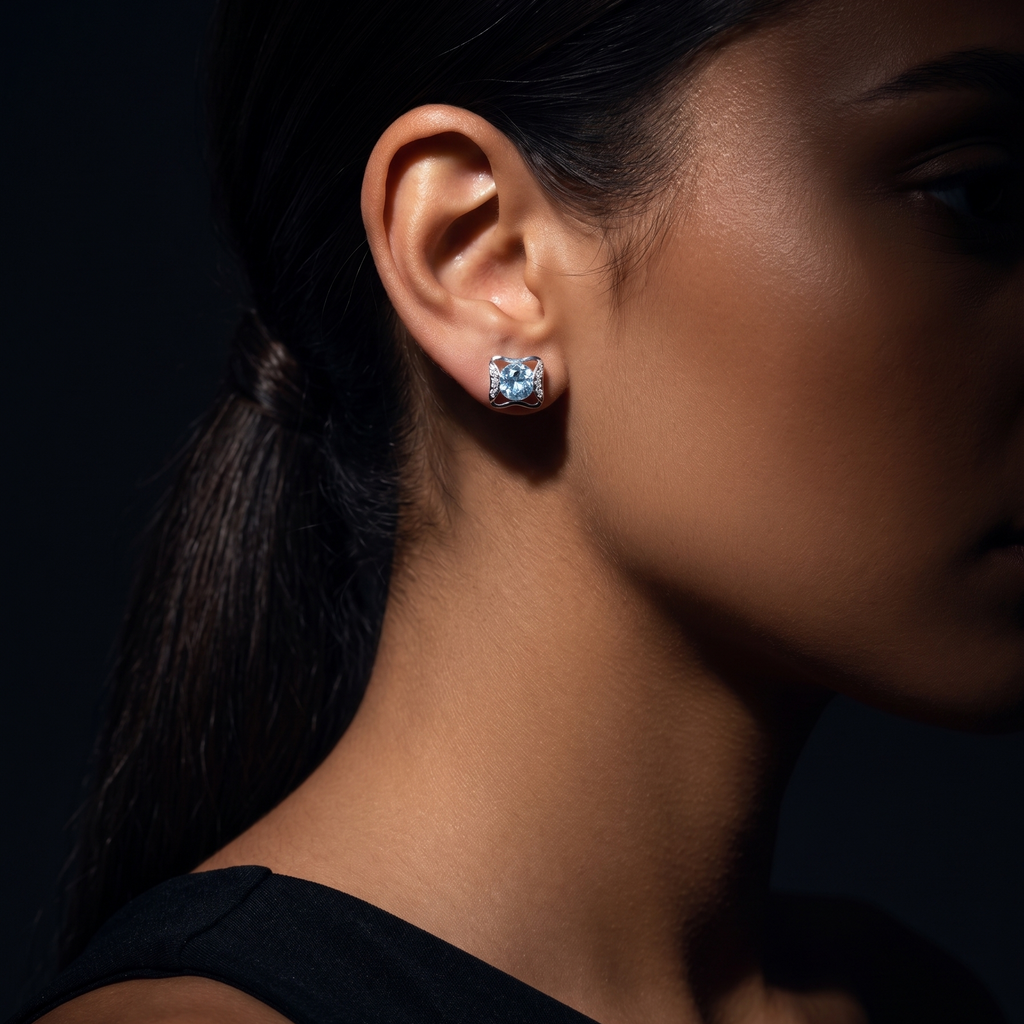 Azure Embrace Sterling Silver Earring