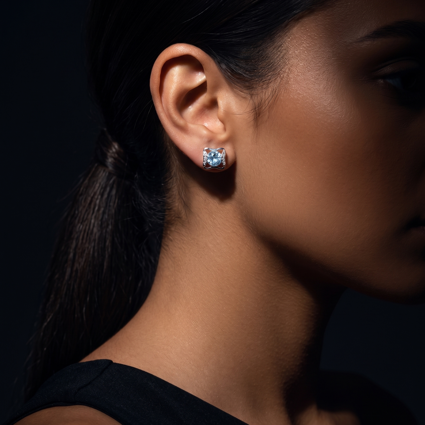Azure Embrace Sterling Silver Earring