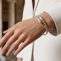 Frosted Wave Hinged Bracelet
