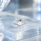 Sterling Silver Double Wishbone Pearl Ring
