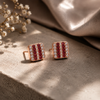 Ruby Ripples Sterling Silver Earrings