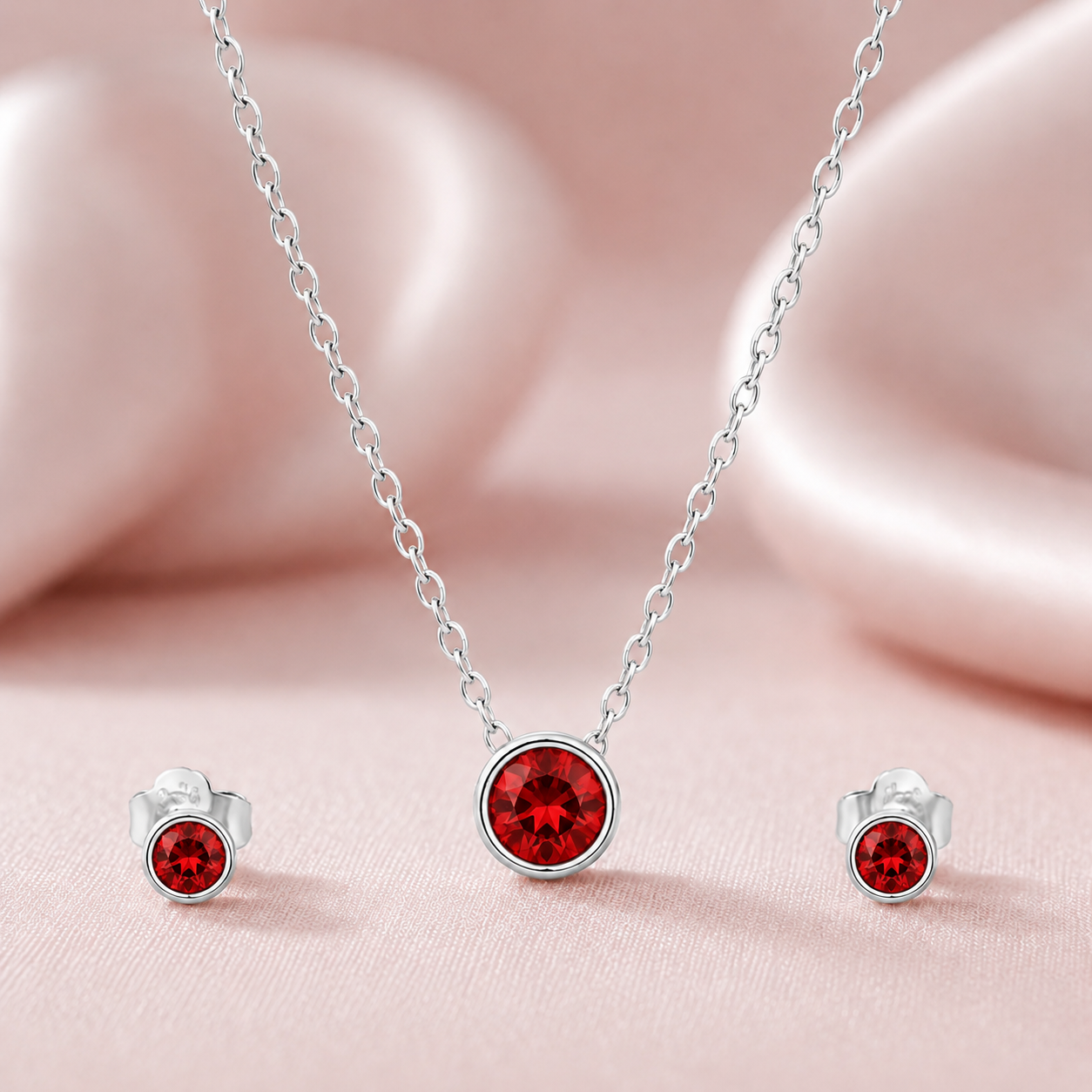 Celeste Solitaire Necklace Set