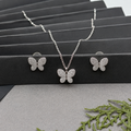 Aura Pave Butterfly Suite Necklace Set