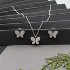 Aura Pave Butterfly Suite Necklace Set