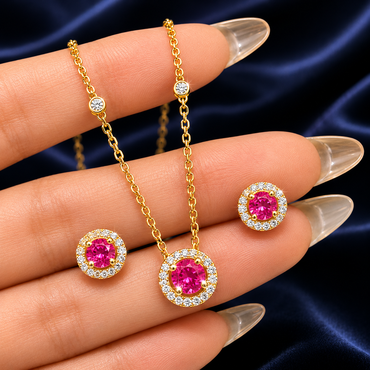 Luna Halo Necklace Set