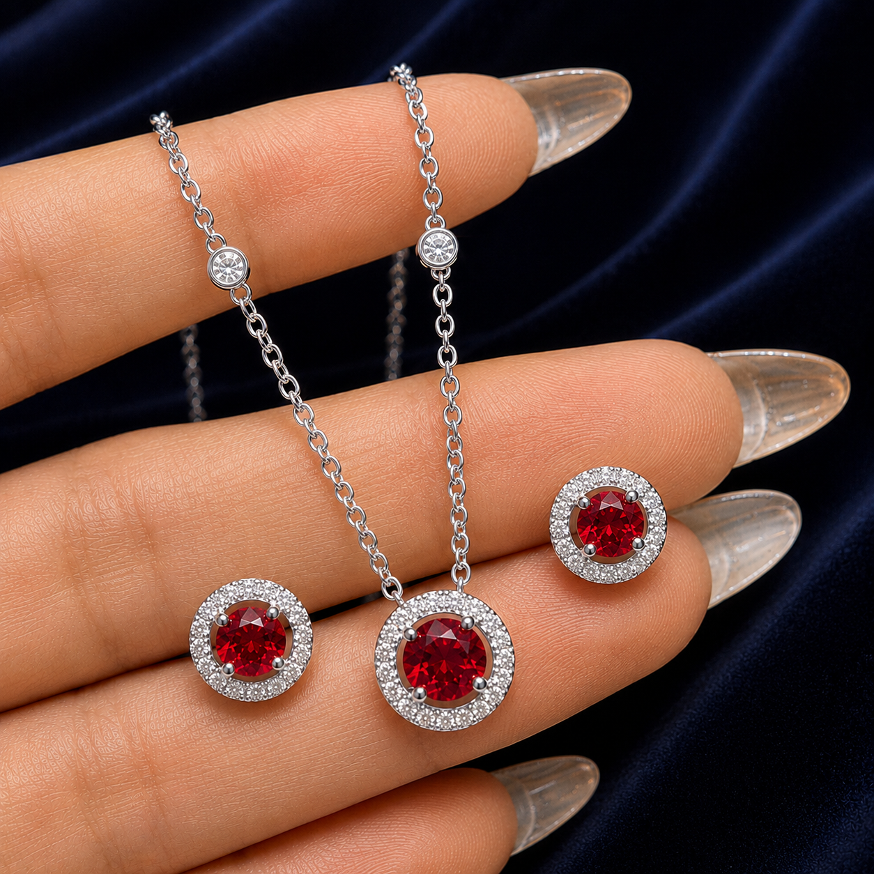 Luna Halo Necklace Set