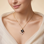 Ebony & Pearl Botanical Pendant