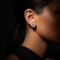 Ethereal Pearl Outline Sterling Silver Earrings