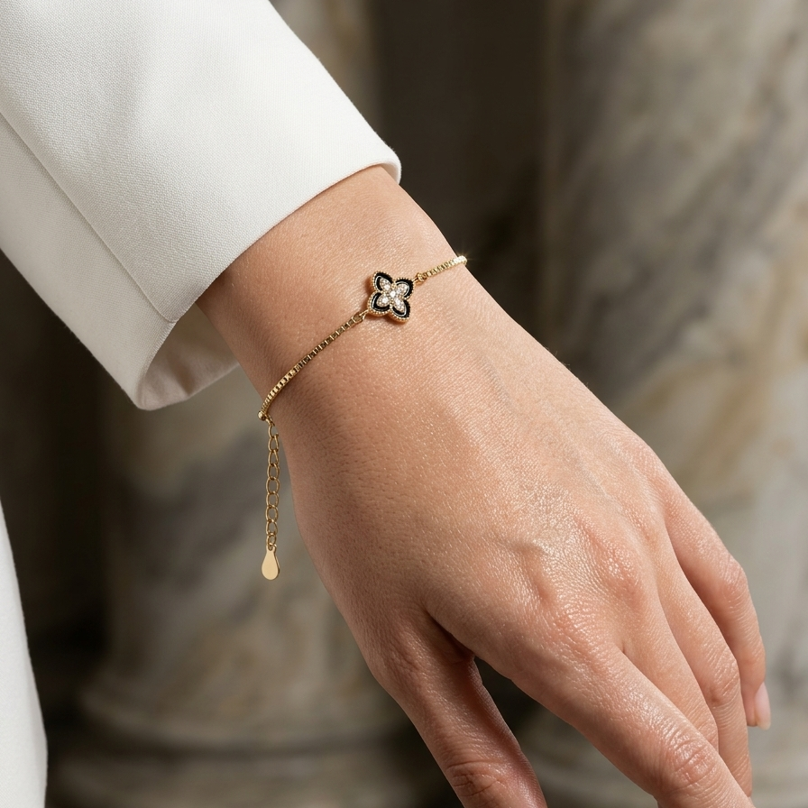 Cosmic Clover Sterling Silver Bracelet