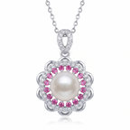 Cultured Pearl Flower Cluster Necklace