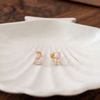Aura Pink Tulip Sterling Silver Earring