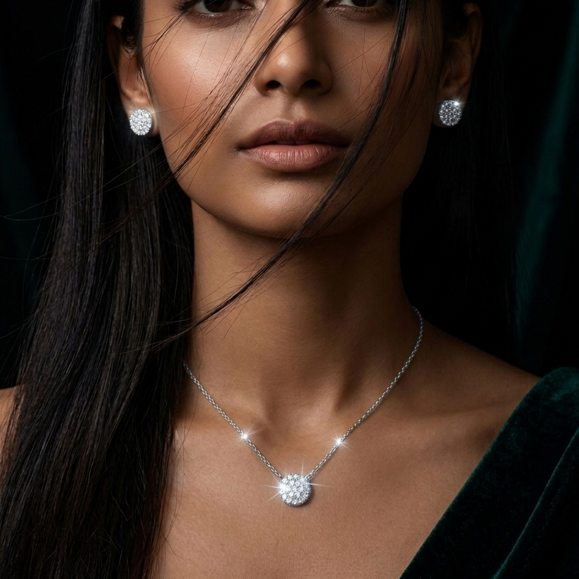 Aurora Spark Disc Necklace Set