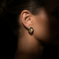 Pave Ribbon Hearts Earrings