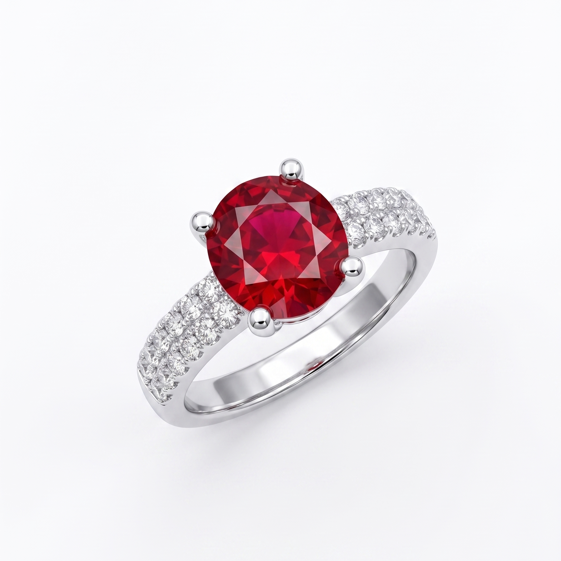 Ruby Aura Sterling Silver Ring