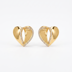 Pave Ribbon Hearts Earrings