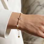 Infinite Clover 18K Gold Plated Silver Bracelet
