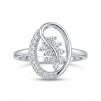 Serene Rosette Sterling Silver Ring