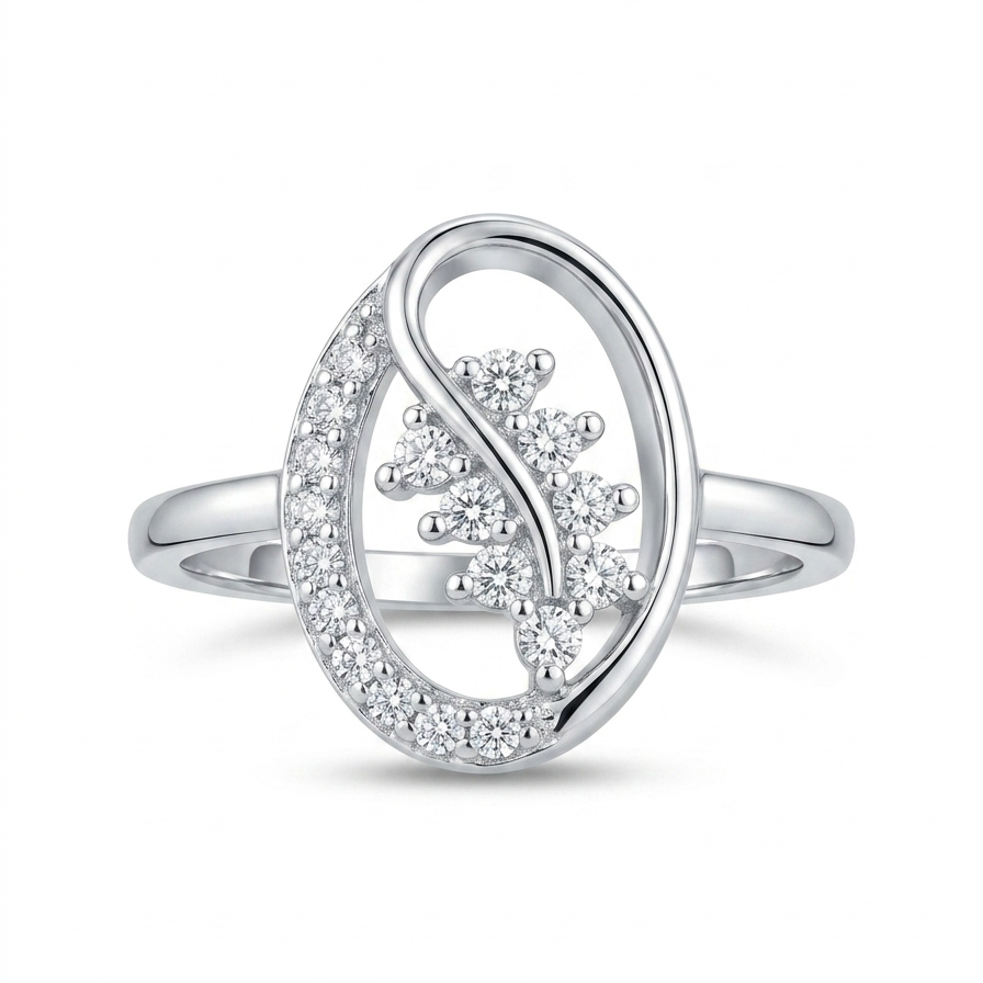 Serene Rosette Sterling Silver Ring