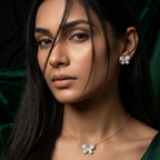 Aura Pave Butterfly Suite Necklace Set