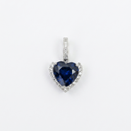 Blue Heart Sapphire Sterling Silver Pendent