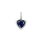 Blue Heart Sapphire Sterling Silver Pendent