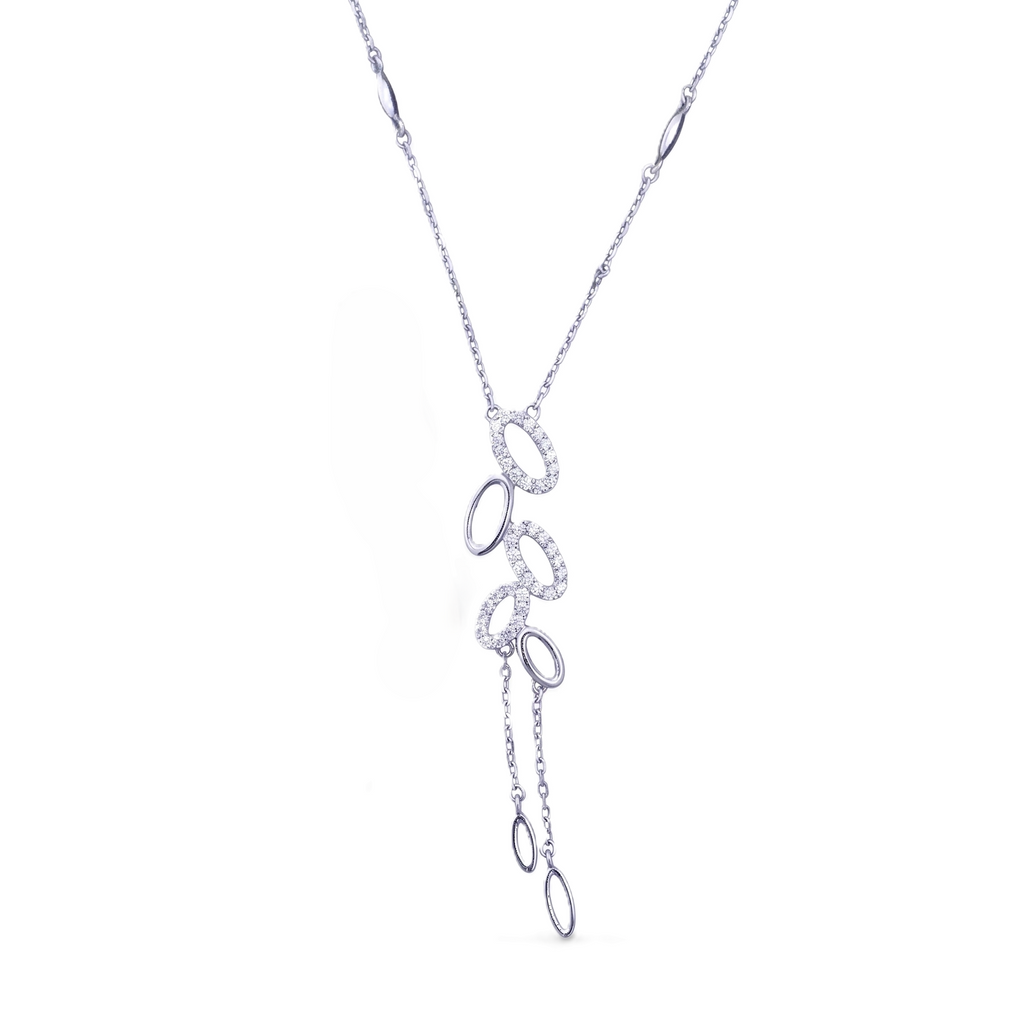 Silver Dewdrop Lariat necklace