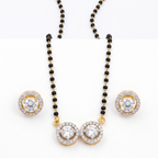 Gold Plated Double Solitaire Mangalsutra Set