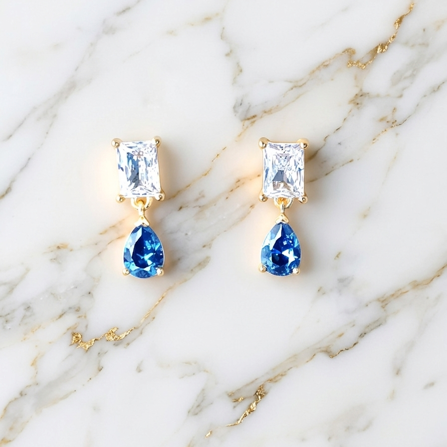 Royal Azure Tear Drop Earrings