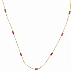 Dainty Baguette Cut Station Necklace