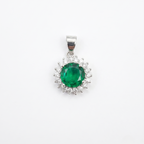 Green Emerled Silver Pendent