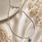 925 Silver Evil Eye Snake Chain Anklet