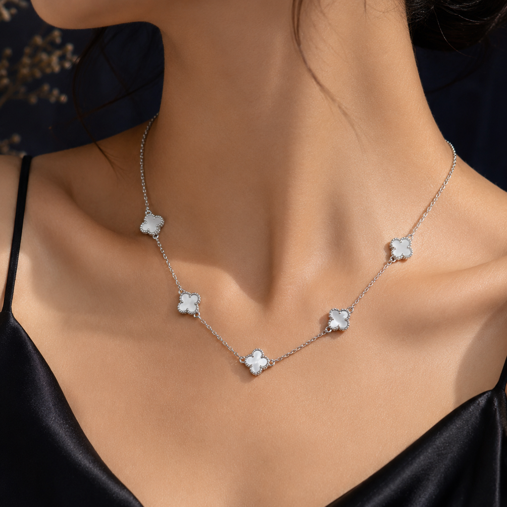 Classic Mother-of-Pearl Clover Necklace