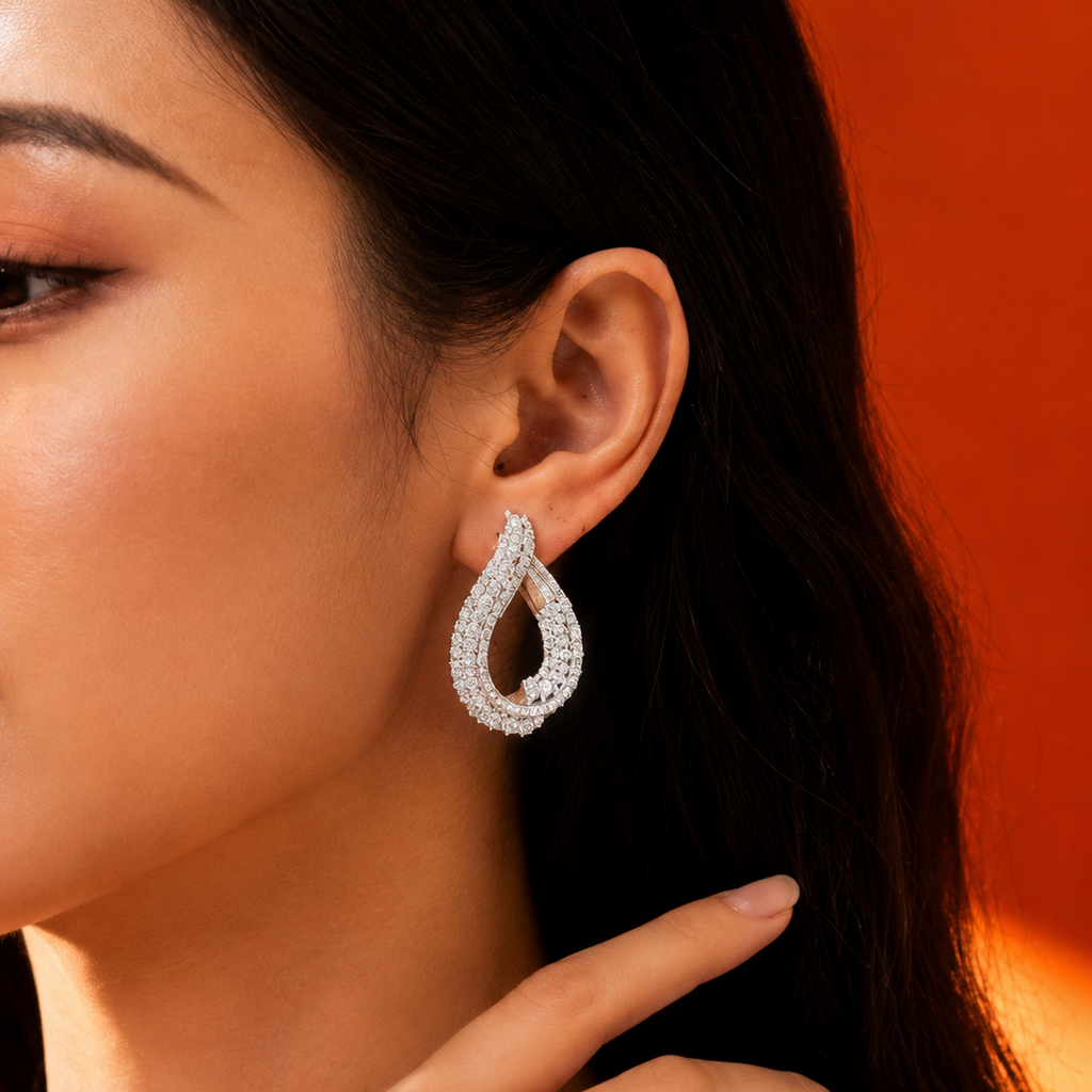 Crystal Aura Sterling Silver Earrings