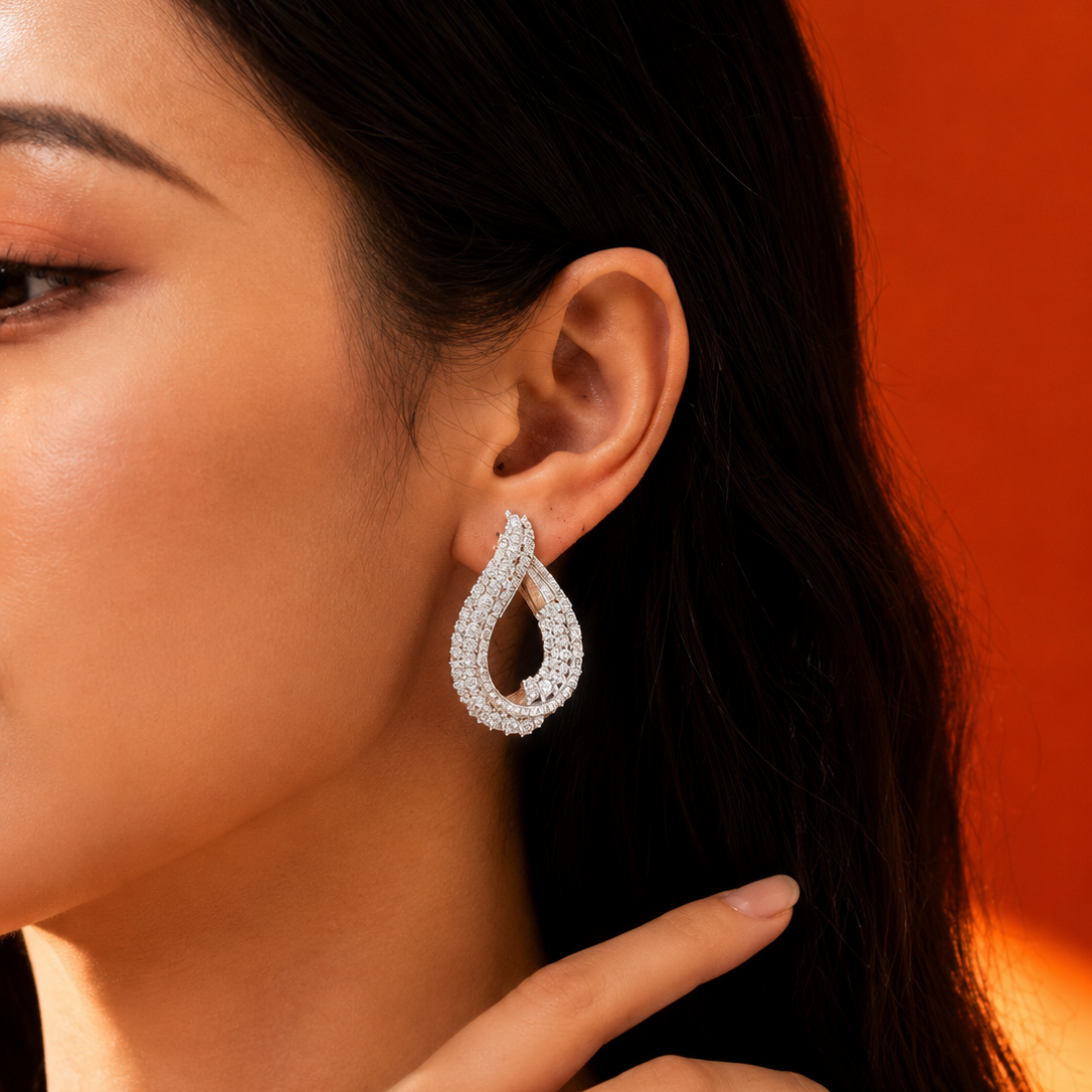 Crystal Aura Sterling Silver Earrings