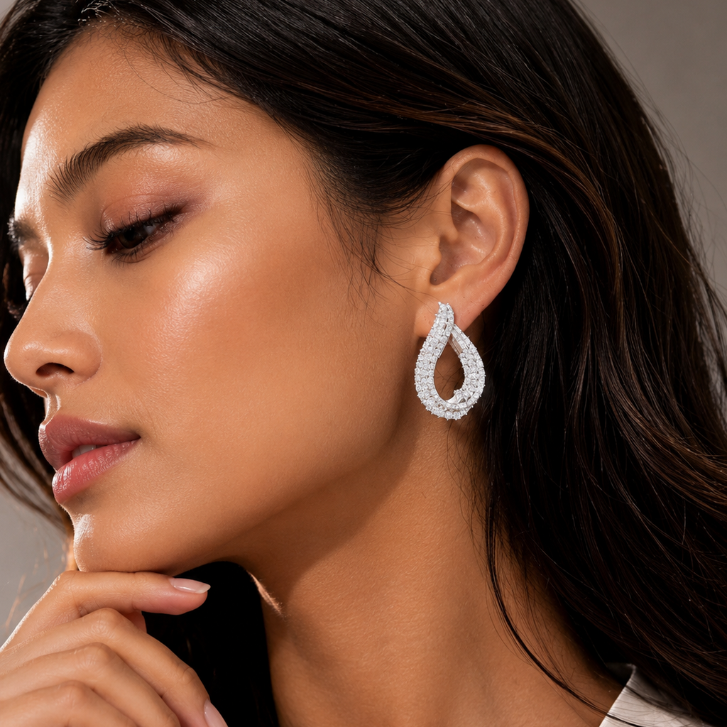 Crystal Aura Sterling Silver Earrings
