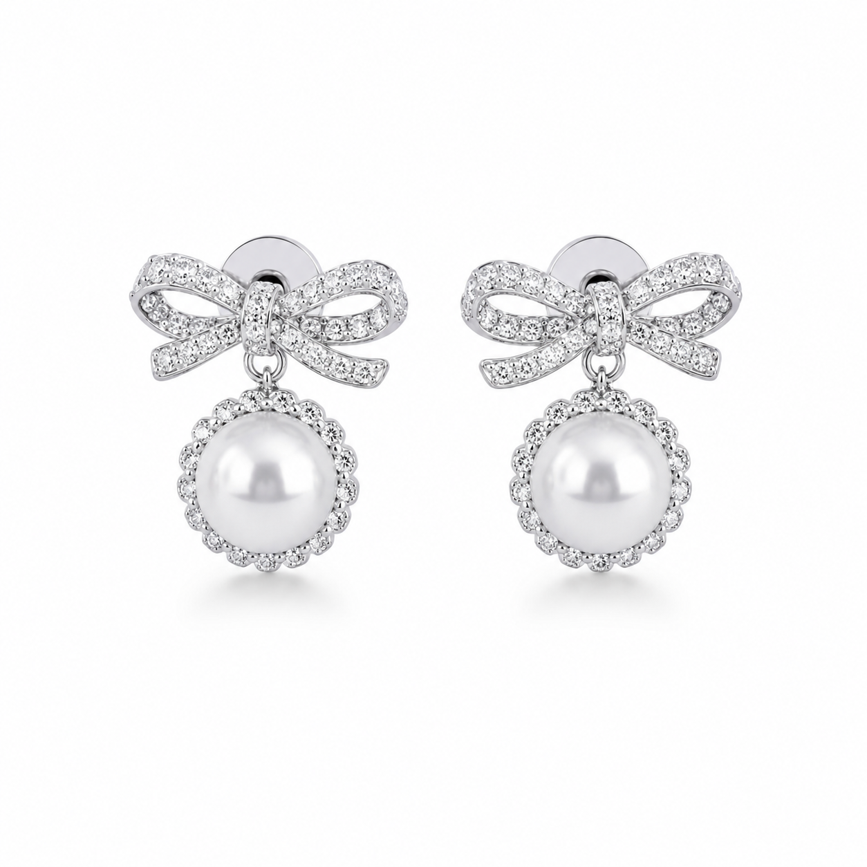 Elysian Pearl Bow Earrings