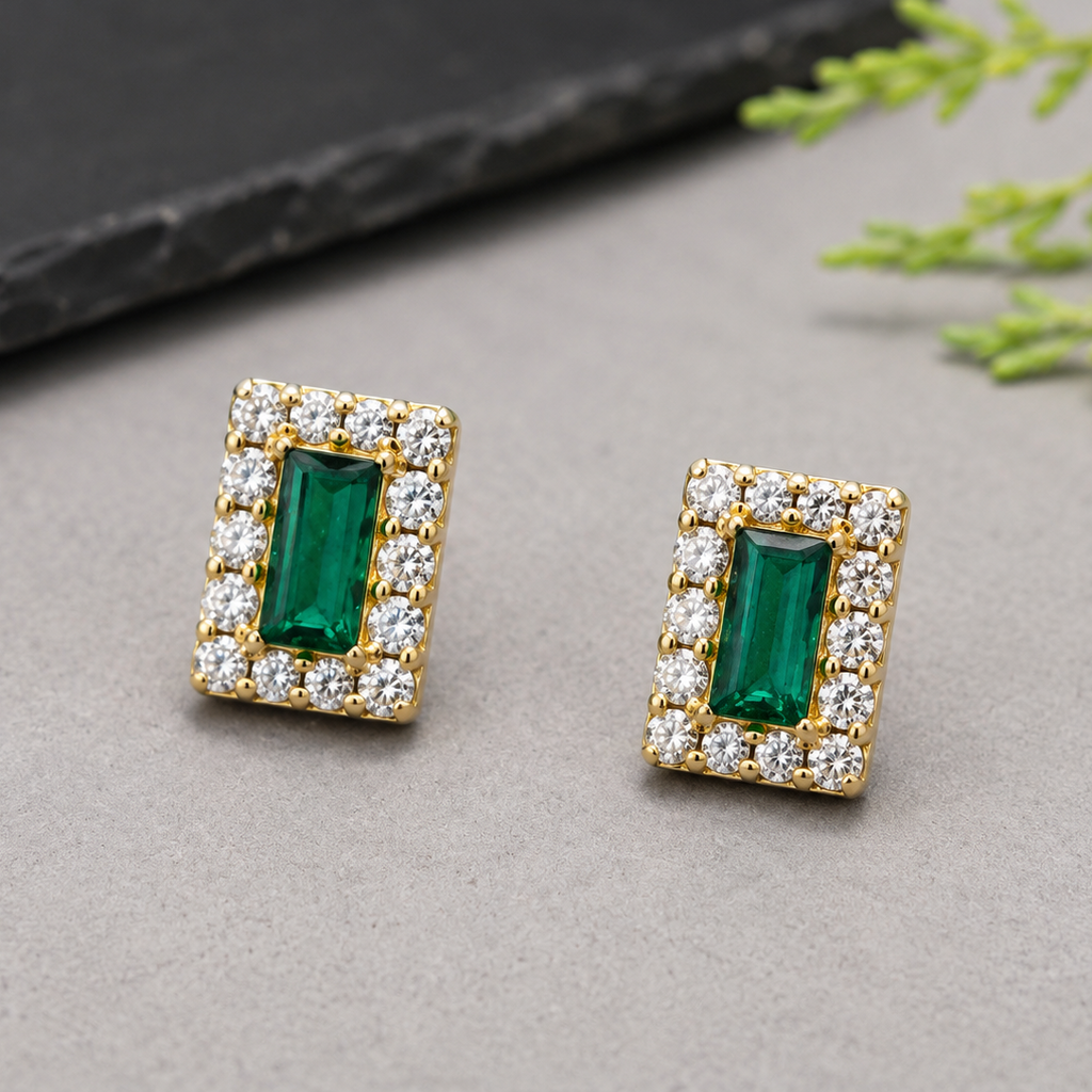 Vintage Ivy Baguette Earrings