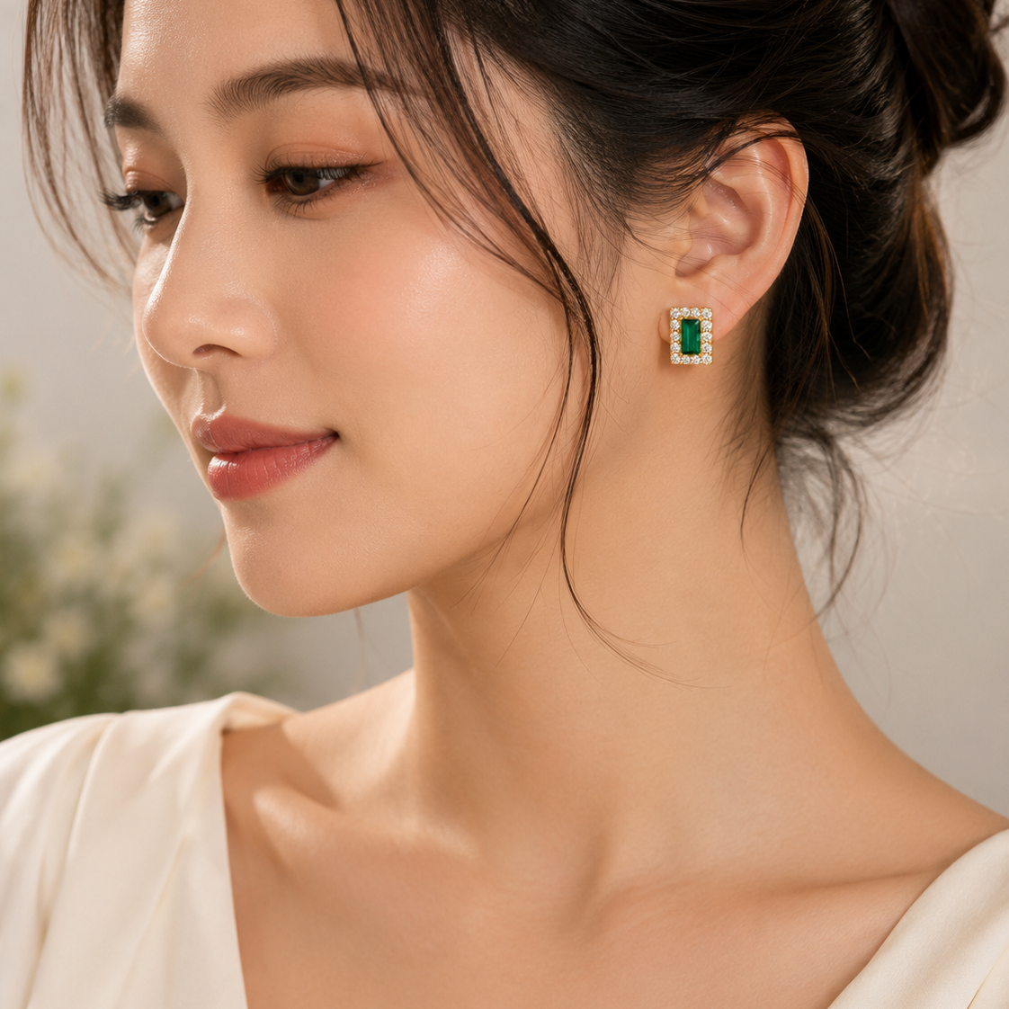 Vintage Ivy Baguette Earrings