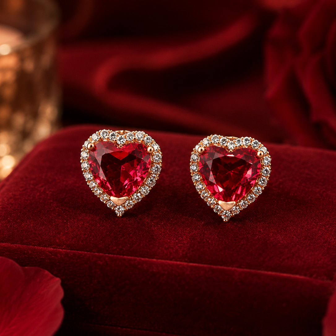 Crimson Promise Heart Earrings