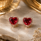 Crimson Promise Heart Earrings