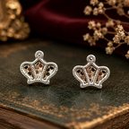 925 Silver Crown Earrings