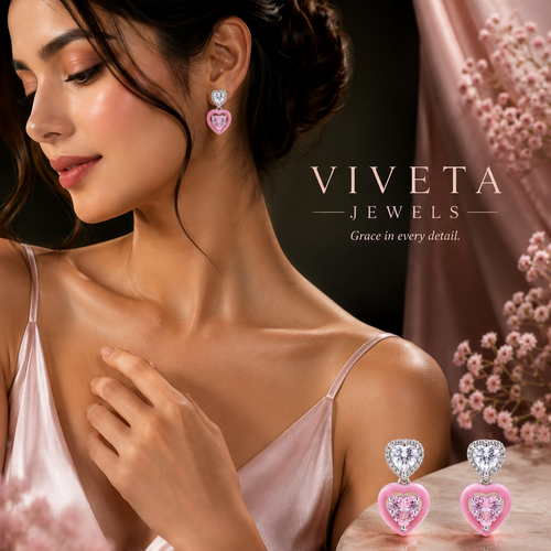 Amour Mini Hearts Pink Earrings
