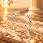 Sweet Star Huggies Sterling Silver Earring