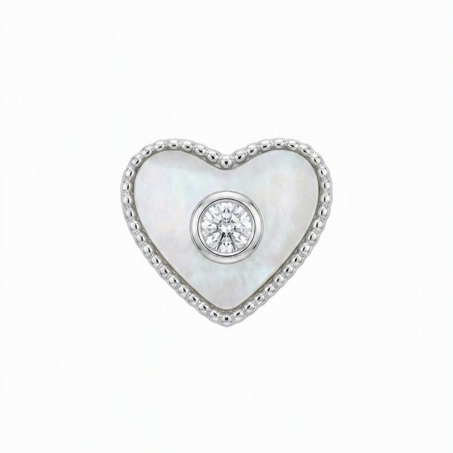 MOP Heart Silver Pendent