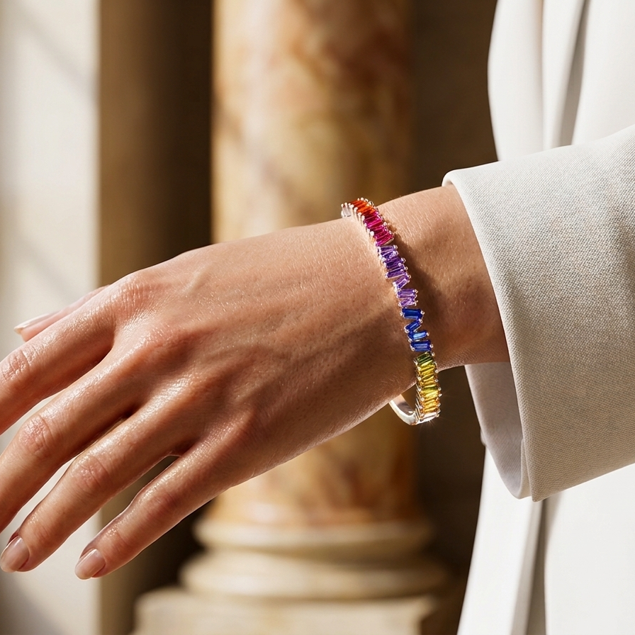 Rainbow Cascade Bracelet